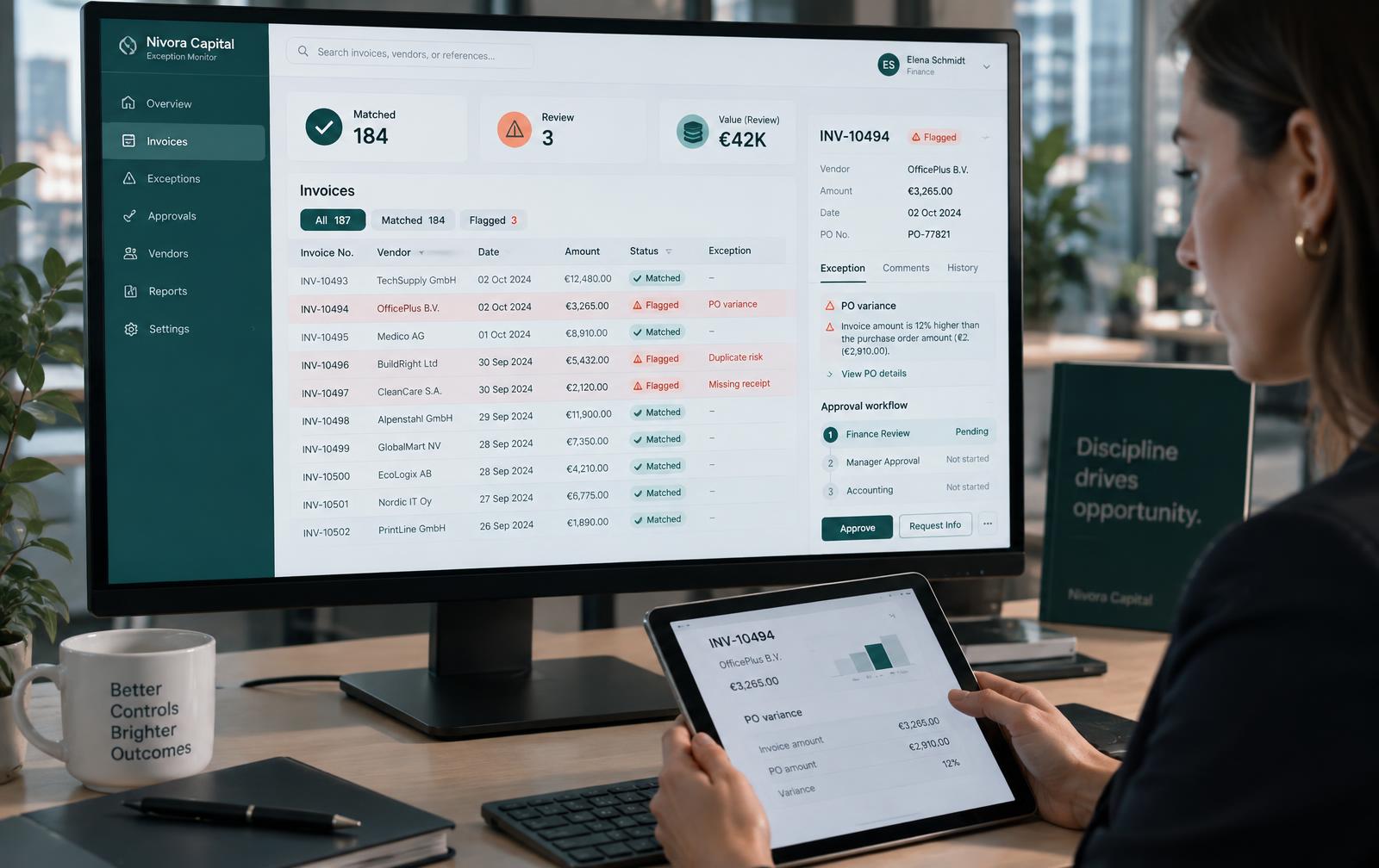 Monitor financeiro de exceções, Nivora Capital