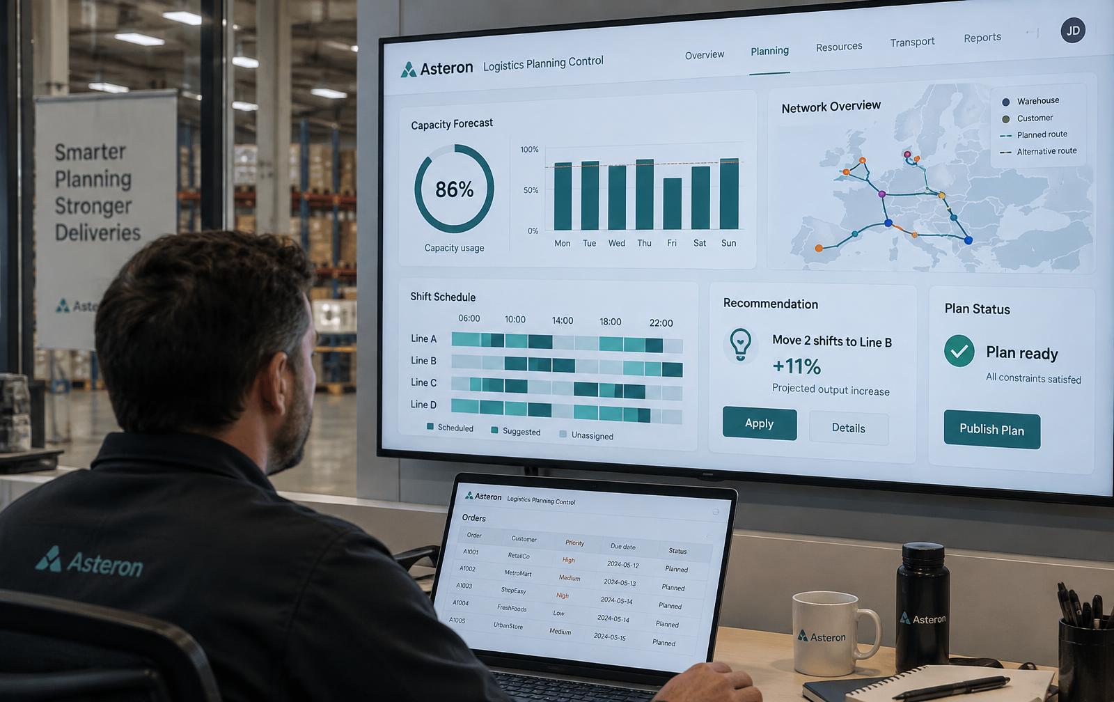 Controlo de planeamento operacional, Asteron Logistics
